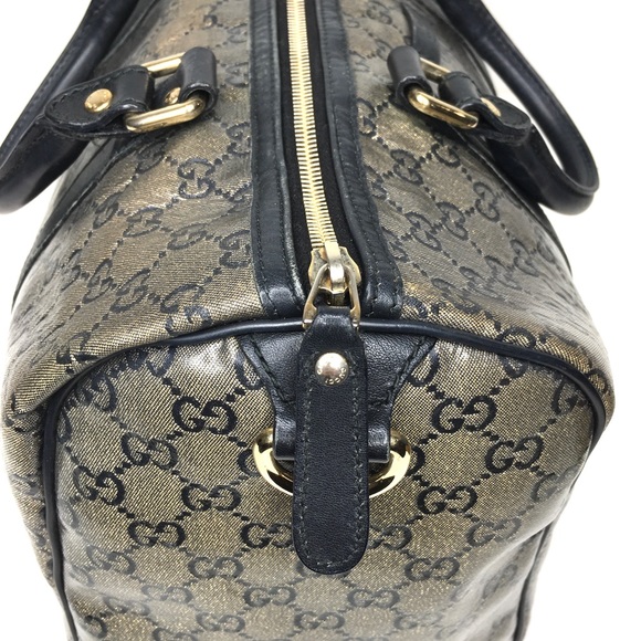 Authentic Gucci silver monogram Boston satchel Bag - Picture 8 of 16